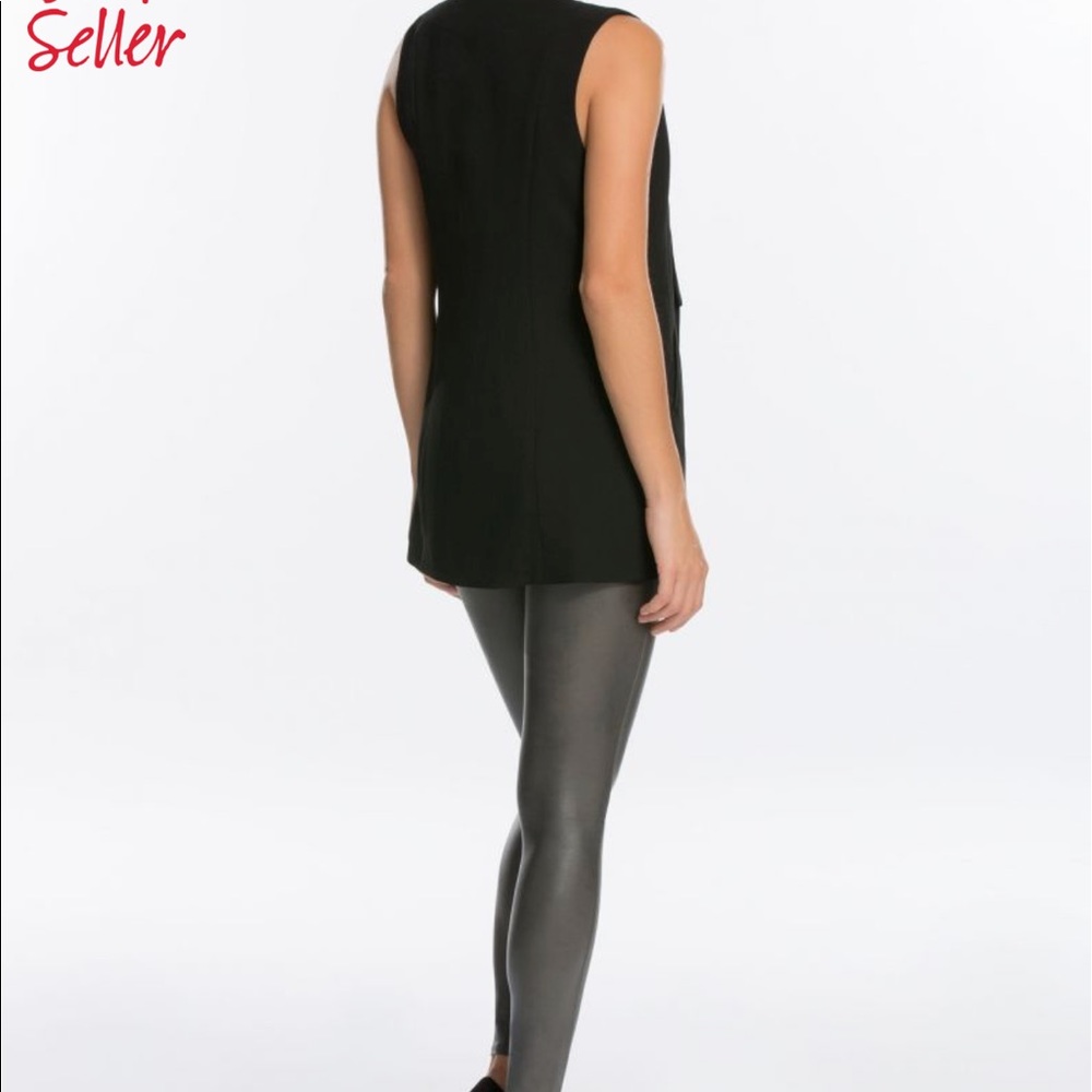 NEW SPANX faux leather leggings gunmetal - Picture 4 of 5